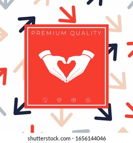 Heart shape made with hands. Graphic elements for your design