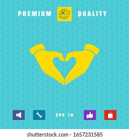 Heart shape made with hands. Graphic elements for your design