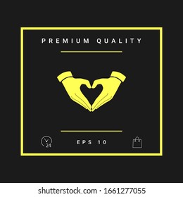 Heart shape made with hands. Graphic elements for your design