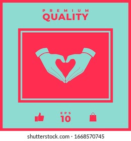 Heart shape made with hands. Graphic elements for your design
