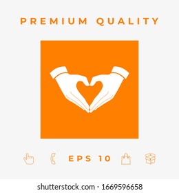 Heart shape made with hands. Graphic elements for your design