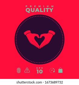 Heart shape made with hands. Graphic elements for your design