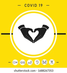Heart shape made with hands. Graphic elements for your design