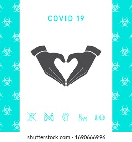 Heart shape made with hands. Graphic elements for your design