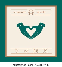 Heart shape made with hands. Graphic elements for your design