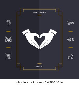 Heart shape made with hands. Graphic elements for your design