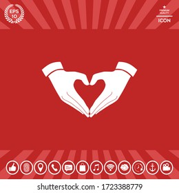Heart shape made with hands. Graphic elements for your design