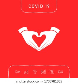 Heart shape made with hands. Graphic elements for your design