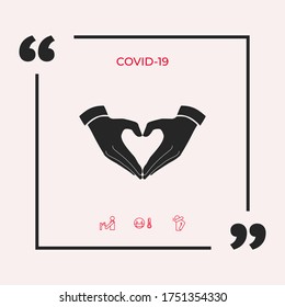 Heart shape made with hands. Graphic elements for your design