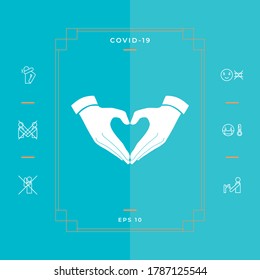 Heart shape made with hands. Graphic elements for your design