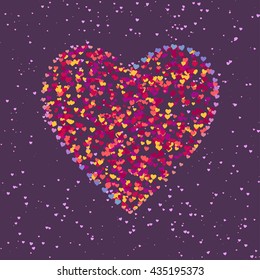 Heart shape made of little hearts.