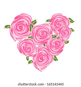Heart shape made from roses for your design