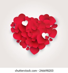 Heart shape made from smaller hearts | Valentine's day card