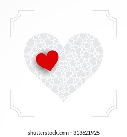 Heart shape made from smaller hearts. Valentine's day vector