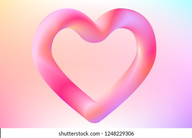 heart shape in modern minimal multicolor vibrant liquid fluid gradient style colors