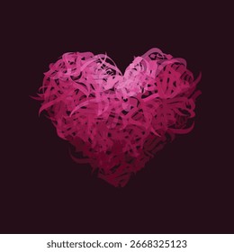 FORMA DE CORAZÓN ESTILO DE CALIGRAFÍA DE VECTOR MODERNO