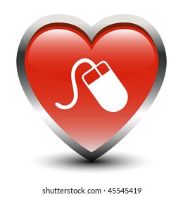 Heart Shape Mouse Sign Icon