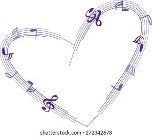 heart shape with music note