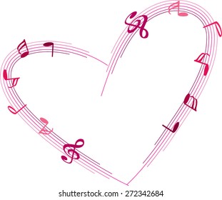 heart shape with music note