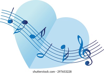 Heart shape with music note icon
