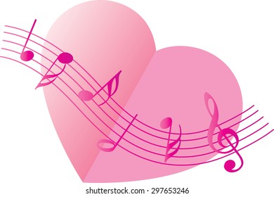 Heart shape with music note icon