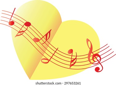 Heart shape with music note icon