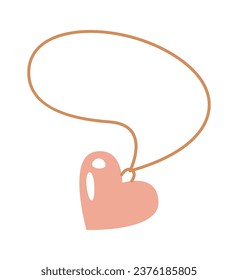 Heart Shape Necklace Vector Illustration