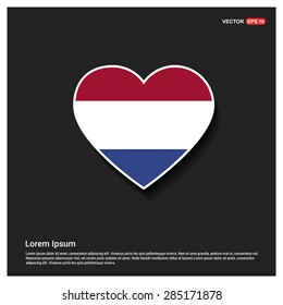 Heart Shape Netherlands Flag