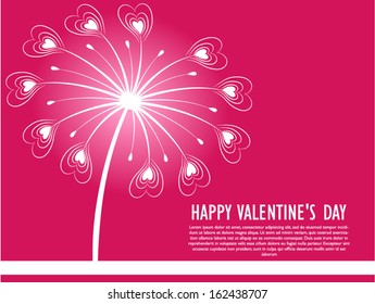 Heart shape nice dandelion for Valentine's day