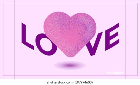 Heart shape with noise grain texture in vector EPS for Love designs or presentation 