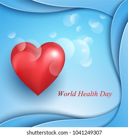 Heart shape on the abstract colorful background. Vector illustration.