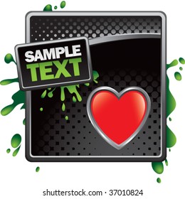 heart shape on black halftone banner