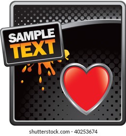 forma cardíaca en la publicidad de medio tono negro