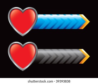 heart shape on blue and black arrows