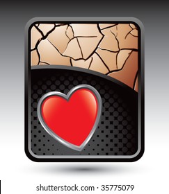 heart shape on bronze cracked background