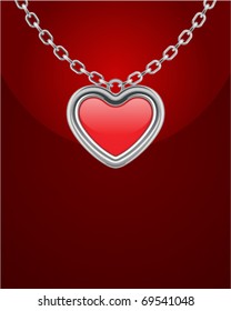 Heart shape on chain vector background
