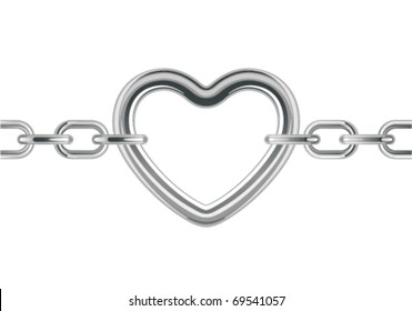 Heart shape chain vector illustration