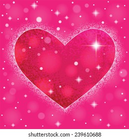 Heart shape on colorful background to the Valentine's day. Vector illustration. 