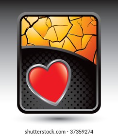 heart shape on cracked gold background