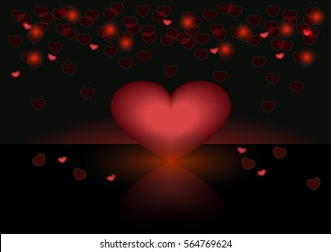 Heart shape on dark background.