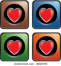 heart shape on multicolored web buttons
