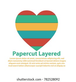 heart shape on papercut layer