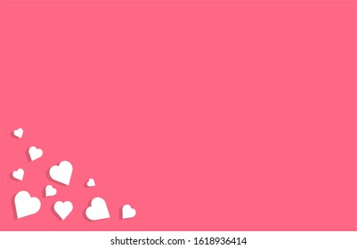 The heart shape on the pink background.