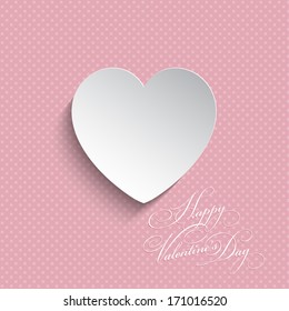 Heart shape on a polka dot background for Valentine's Day