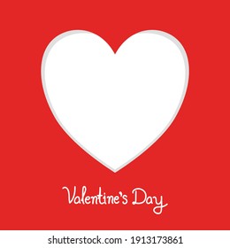 Heart shape on red background.