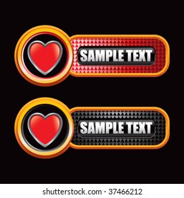 heart shape on red and black checkered tabs