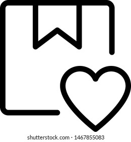 Heart shape on a shipping Box with favorite location delivery
