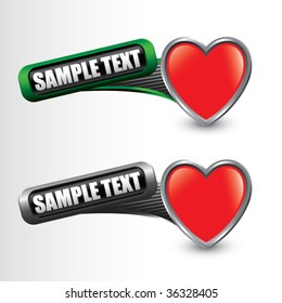 heart shape on tilted banners