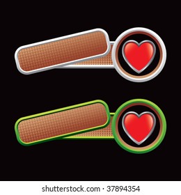 heart shape on tilted brown banners