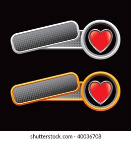 heart shape on tilted gray banners